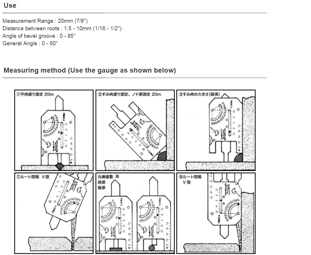 Ichiban Precision Sdn Bhd Fuji Tool FUJI TOOL MULTIWELDING GAUGES